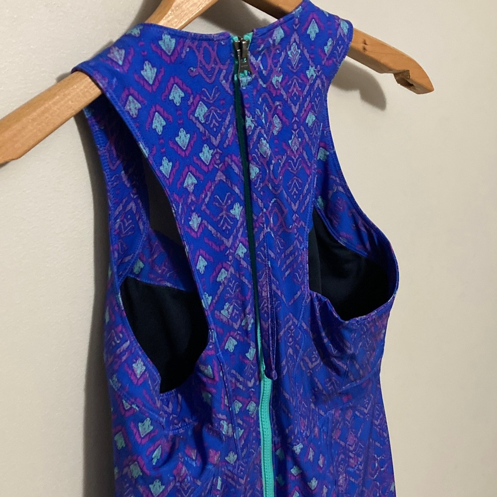 Title Nine Blue and Purple Patterned Mini Dress, Size 4 lightweight summer dress - Picture 8 of 10